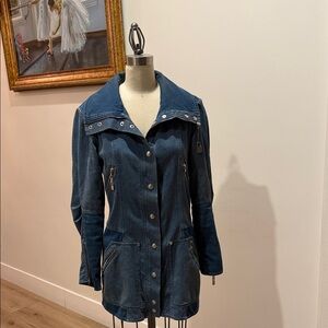 Dior Dark Blue Jean Jacket with Silver Accents